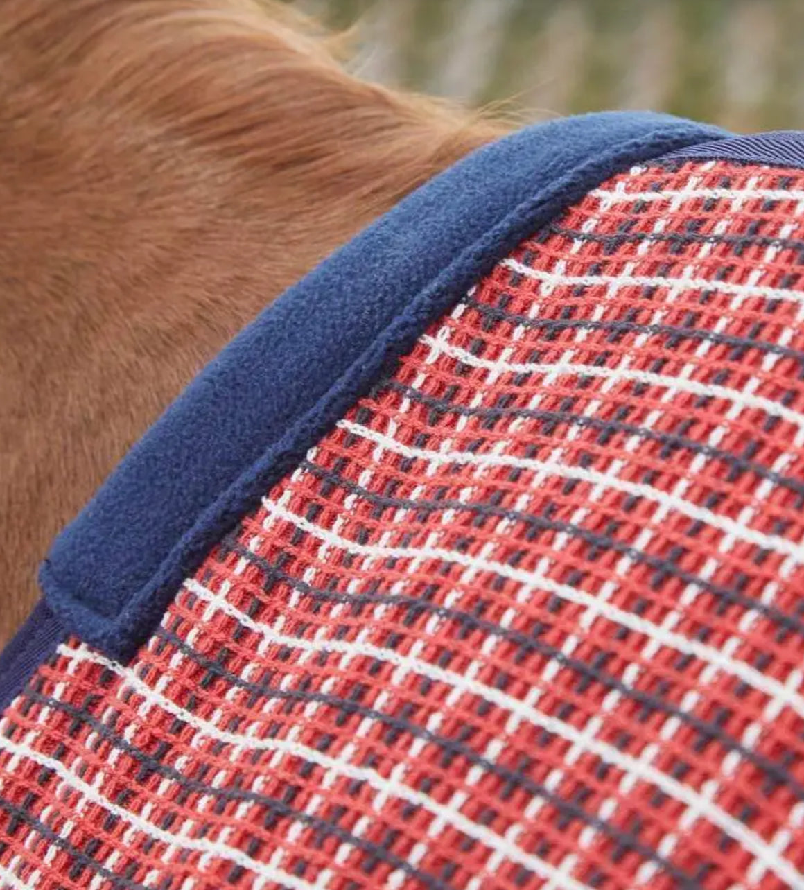 Premier Equine 3D Waffle Cooler Rug - Red Check 5’0 5’3 5’6