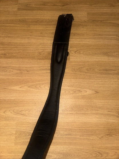 48” Black Shaped Leather Horse Girth – Elasticated – 120cm
