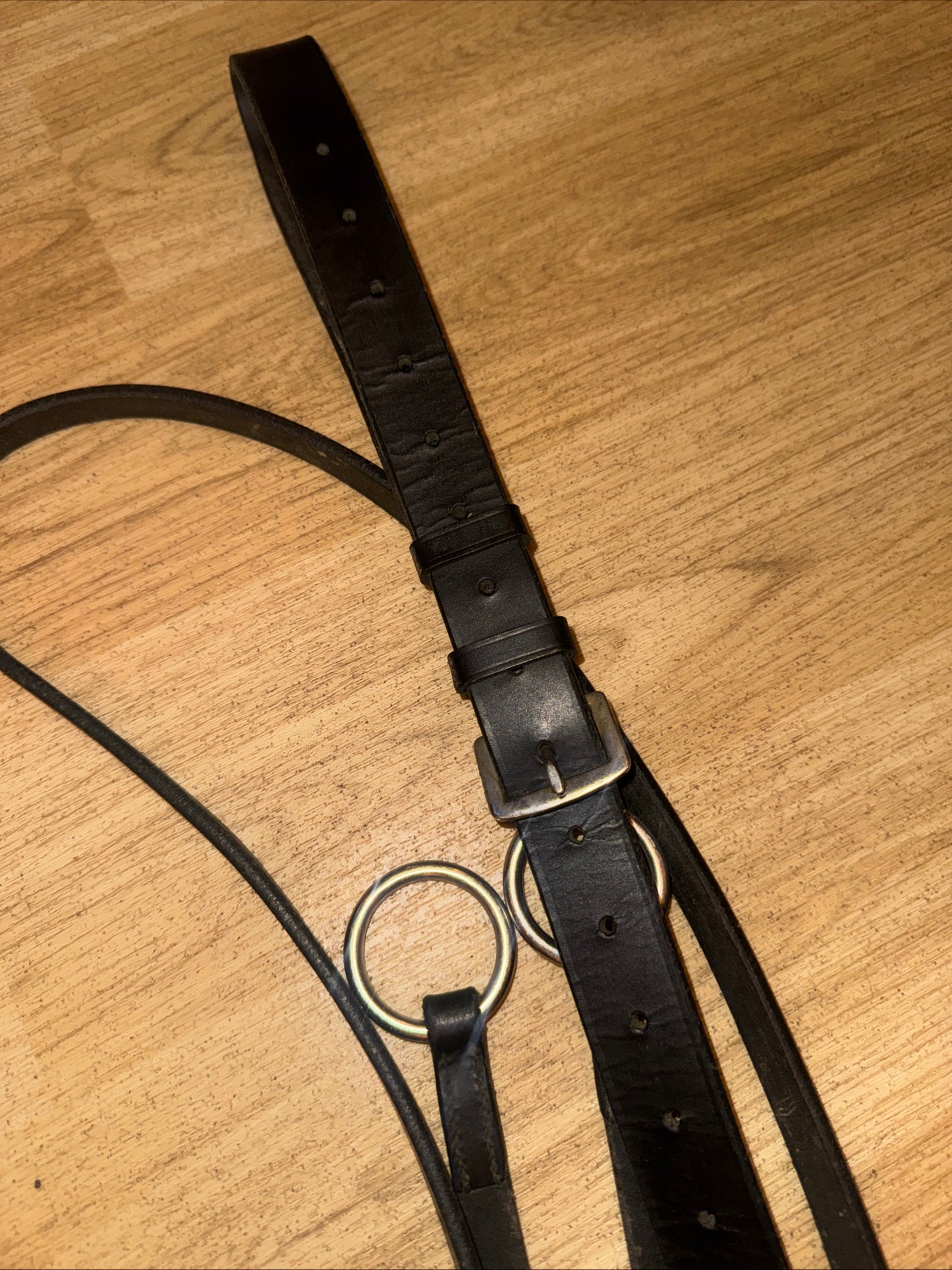 Black Leather Running Martingale – Cob Size – English Horse Tack #99