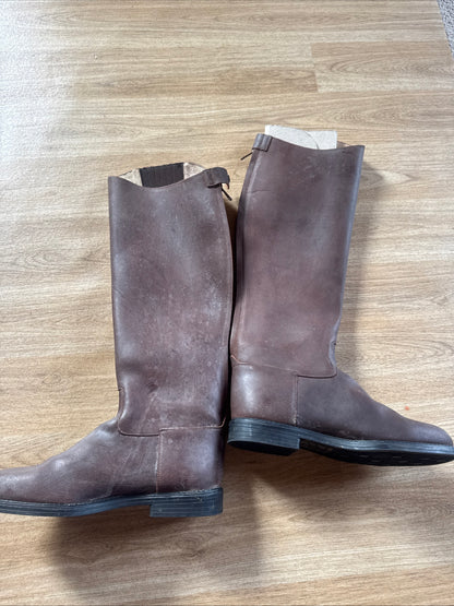 Rectiligne Brown Leather Zip Up Long Riding Boots Size 39 / 6 | Rider Wear Horse
