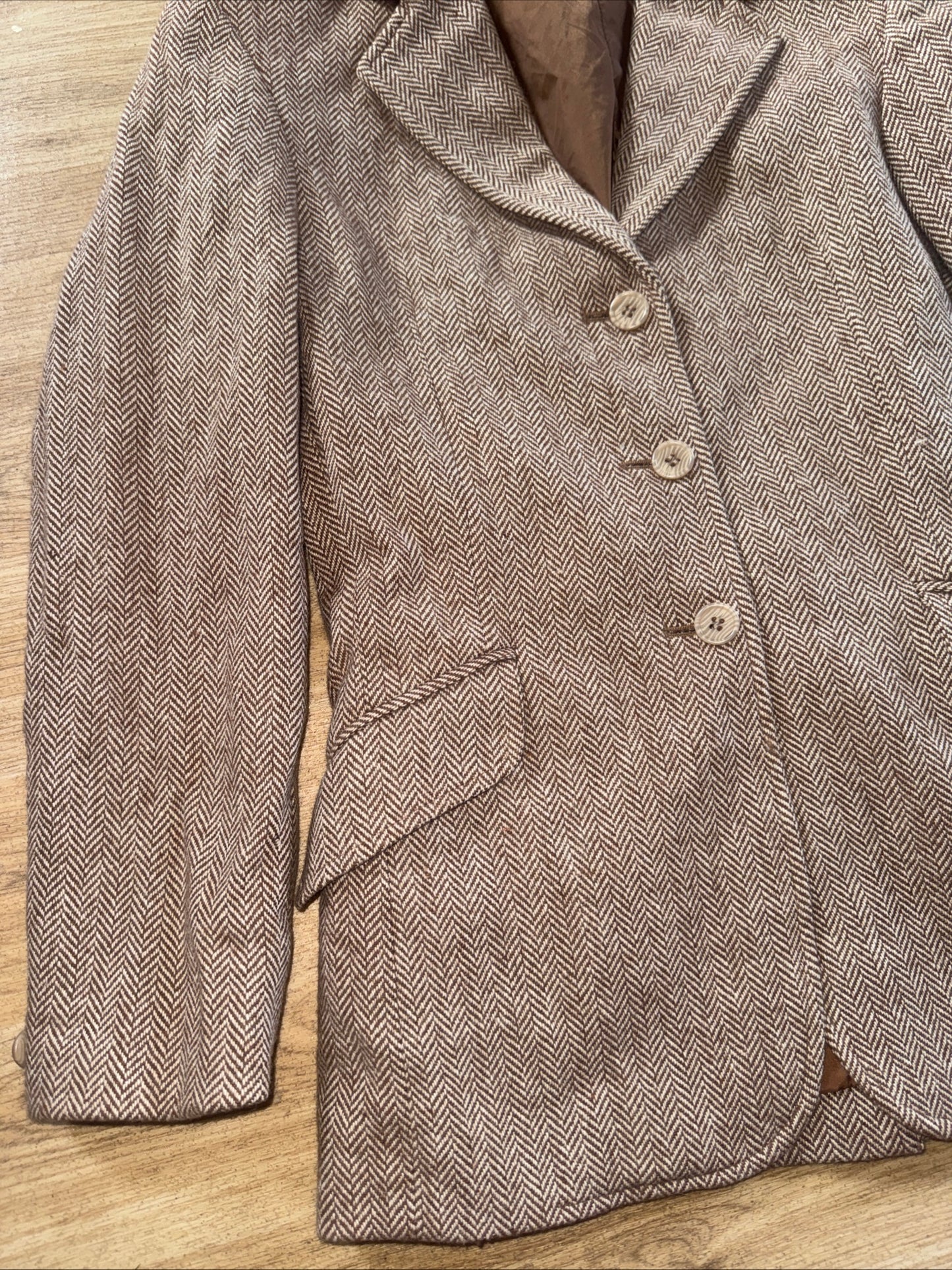 Shires Brown Tweed Show Jacket Junior 30” Velvet Collar #12