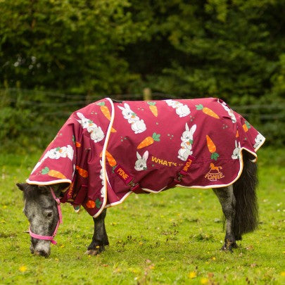NEW Ponie Bunnies and Carrots 50g Dual Rug & 5-Point Neck Turnout Se