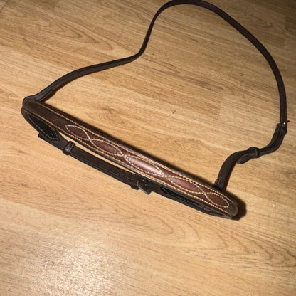 Full Size Brown Fancy Stitch English Leather Noseband #110