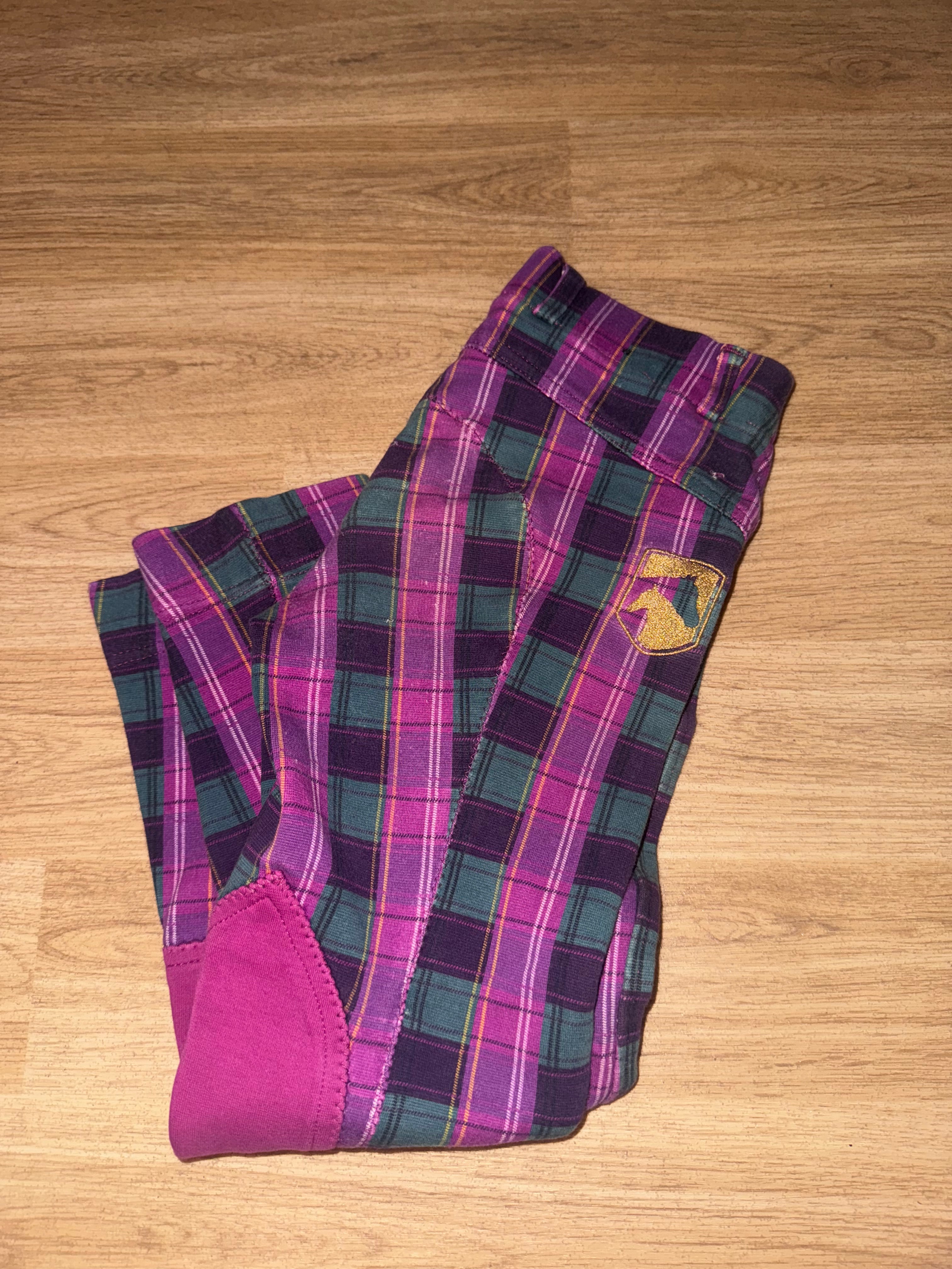 Requisite 7/8yrs Purple Check Jodphurs