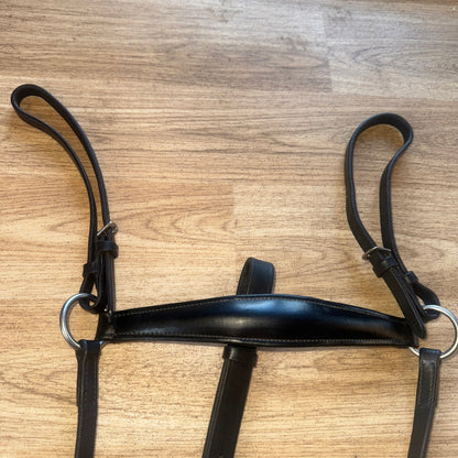 Black Leather 3 Point Breastplate Full Running Martingale Attachment Hunting #33