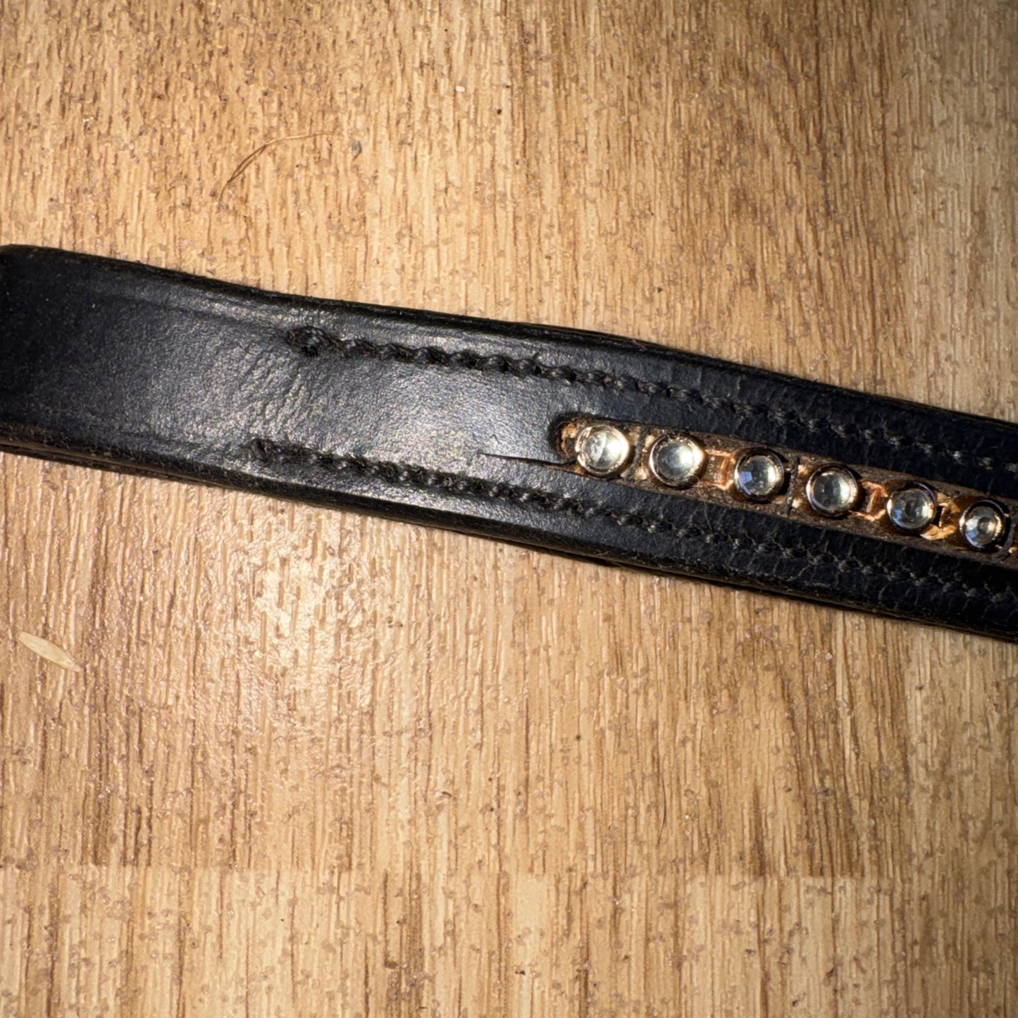 Black Leather Bling Browband Small Pony 14” | Second Hand Tack Horse #91