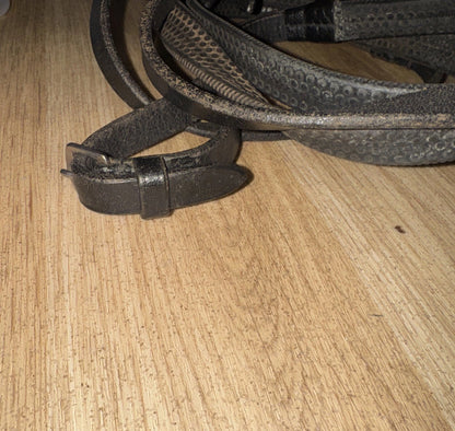 Black Rubber Cob Reins #45