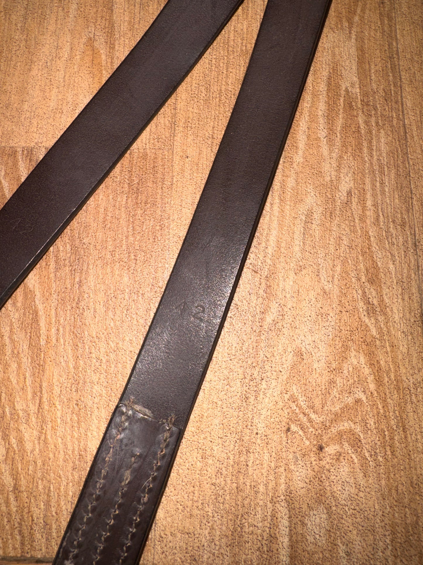 English Leather Havana Two Fold Girth 42” Pony Showing Show Ring Working Hunter