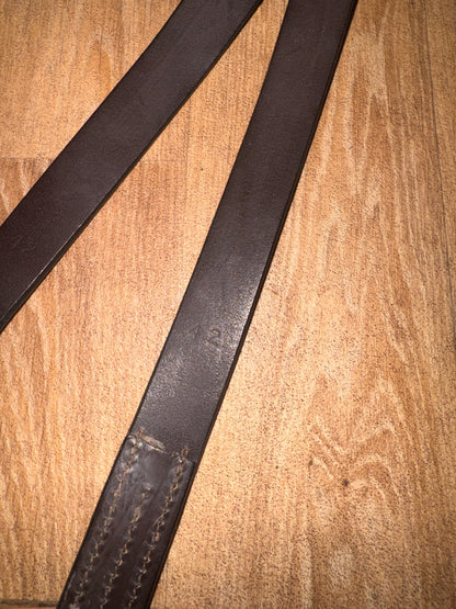 English Leather Havana Two Fold Girth 42” Pony Showing Show Ring Working Hunter