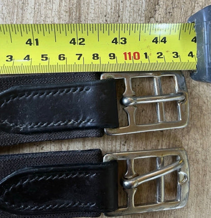 44” Brown Leather Horse Girth – Elastic Ends English Saddle Girth