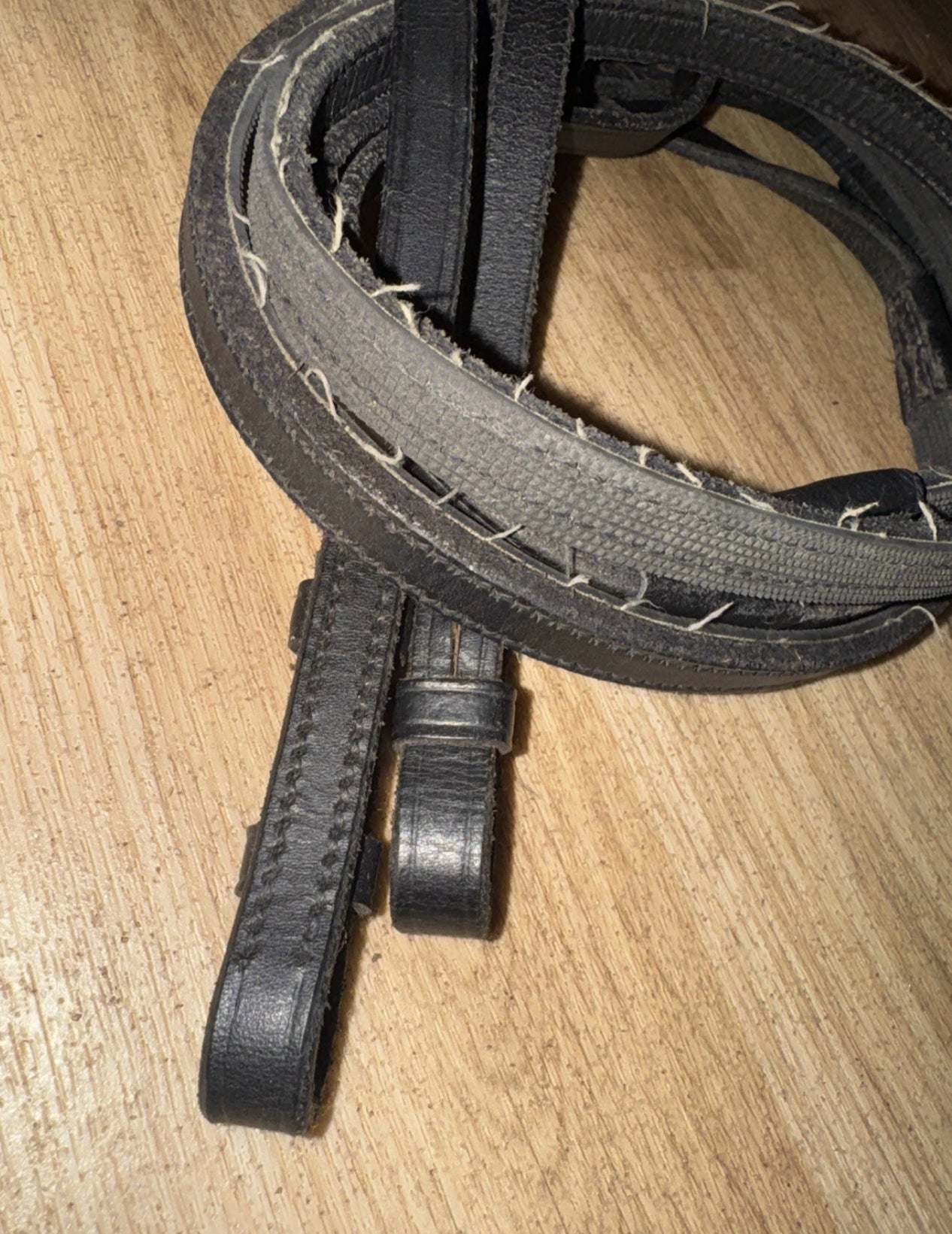 Pony Size Black Half Rubber Lined Reins #65