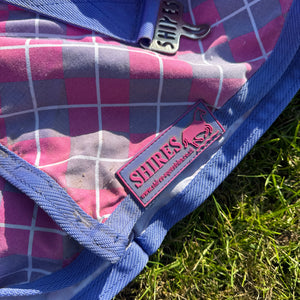 Shires Pink Purple Check 5ft Stable Sheet - Free Postage