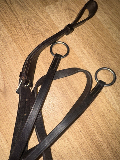 Brown English Leather Running Martingale – Cob Size Butter Soft Horse Tack