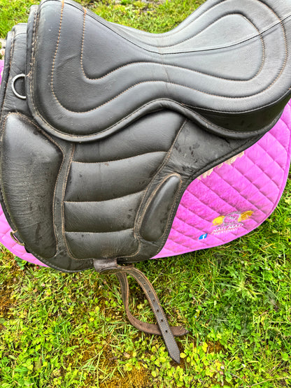 Cosmic Leathers Uk Brown Treeless Saddle | Second Hand Tack Horse  #506