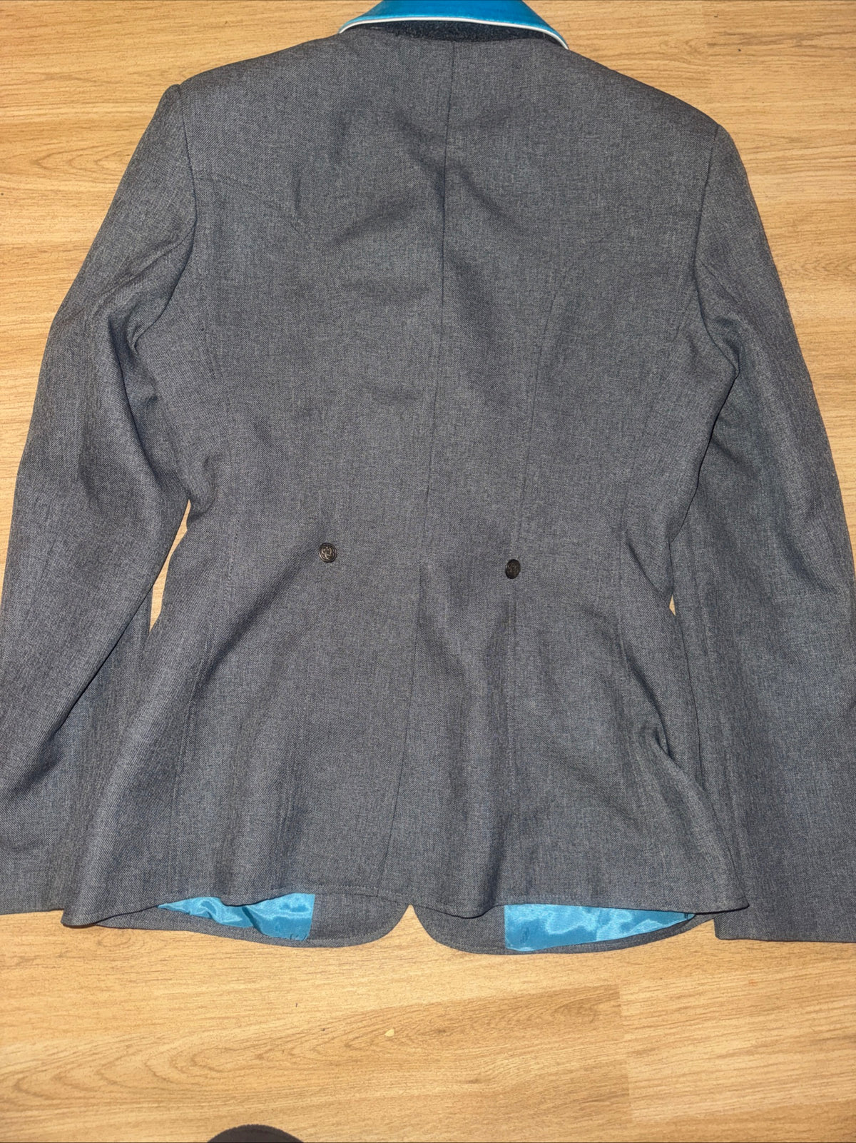 Caldene Grey Ladies 34” Show Jacket Turquoise Velvet Collar #72