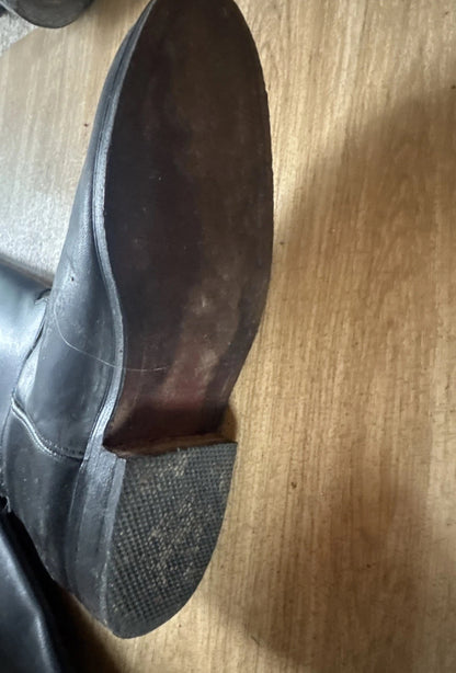 Long Leather Traditional Riding Boots - Ladies Size 4