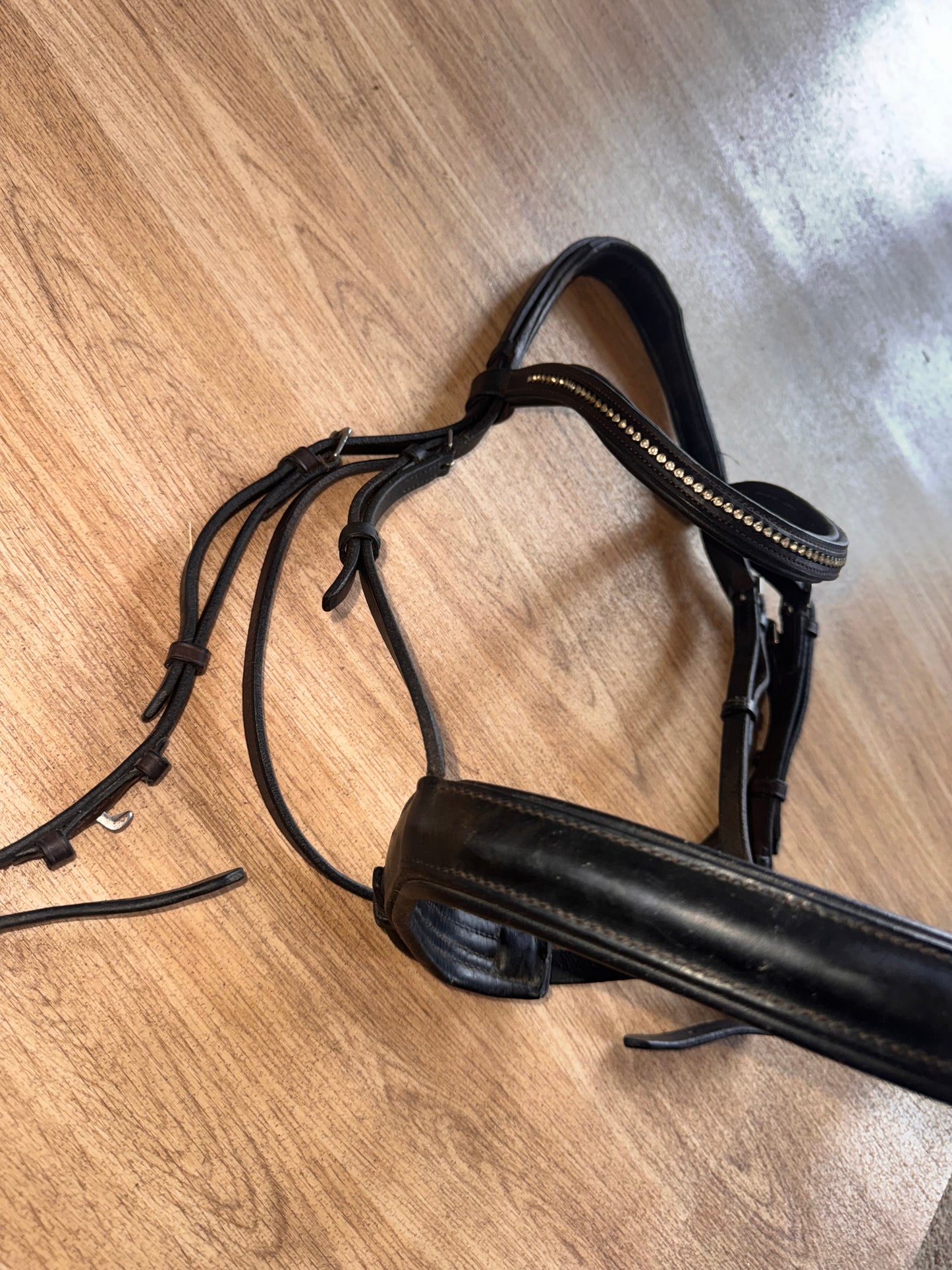 Brown Leather Flash Bridle with Rocco Italia Browband – Full #23