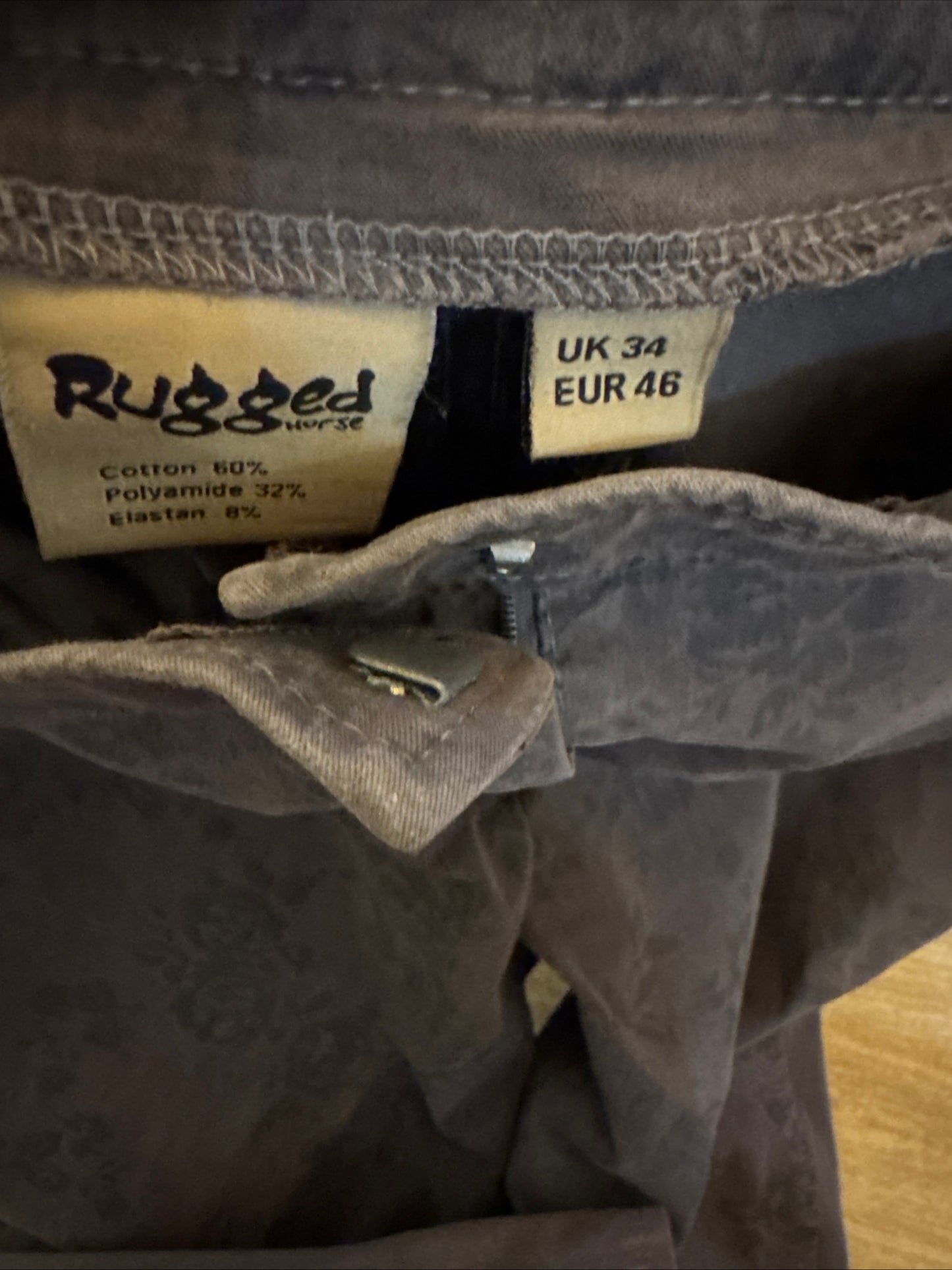 Rugged Floral Grey Full Suede Seat Ladies 34” Breeches #2