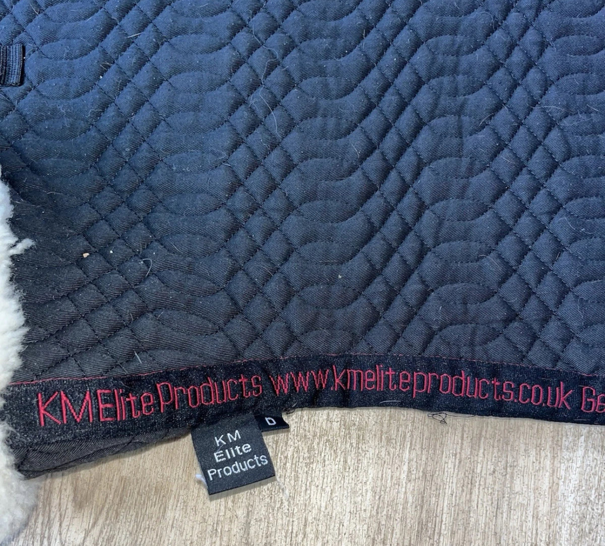 Km Elite Black Wool Trim Full Size Dressage Saddle Pad