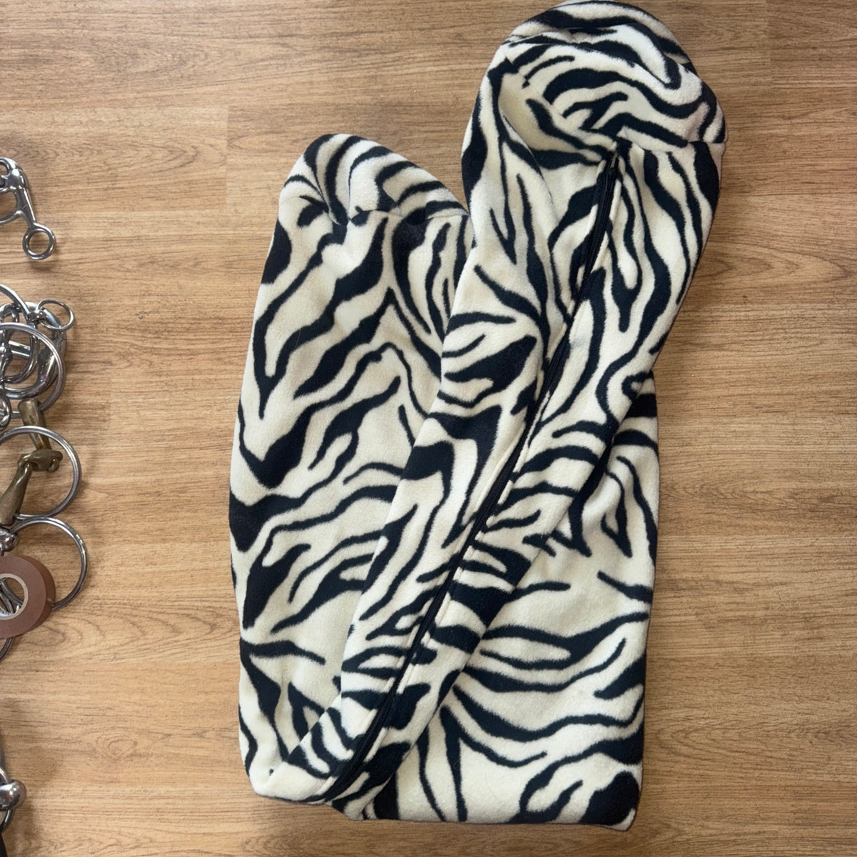 Large Zebra Fleece Bridle Bag