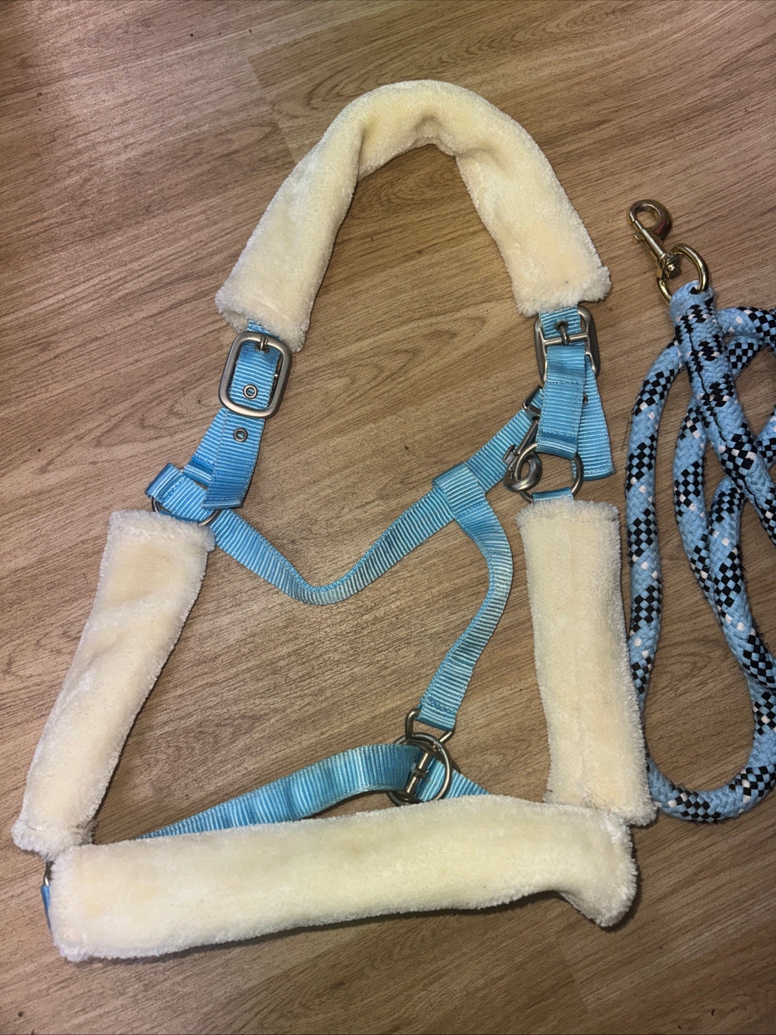 Blue Fluffy XF Headcollar & Leadrope / Free Postage