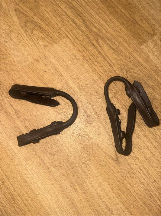 Brown English Leather Pelham Roundings – Butter Soft Horse Bridle Bit Converter