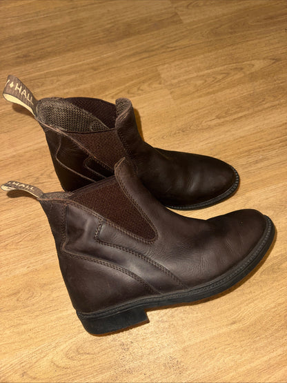 Harry Hall Brown Nubuck Leather Jodphur Boots | Size 5 | Paddock Boots Elastic