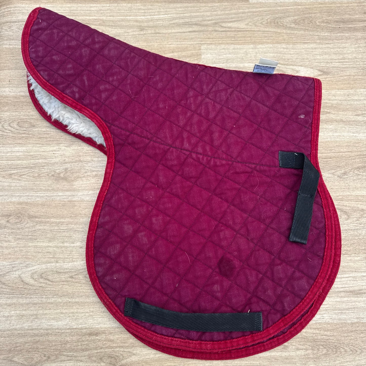Derby House Burgandy Wool Lined Numnah Like Saddle Pad Size Full Second Hand