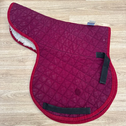 Derby House Burgandy Wool Lined Numnah Like Saddle Pad Size Full Second Hand