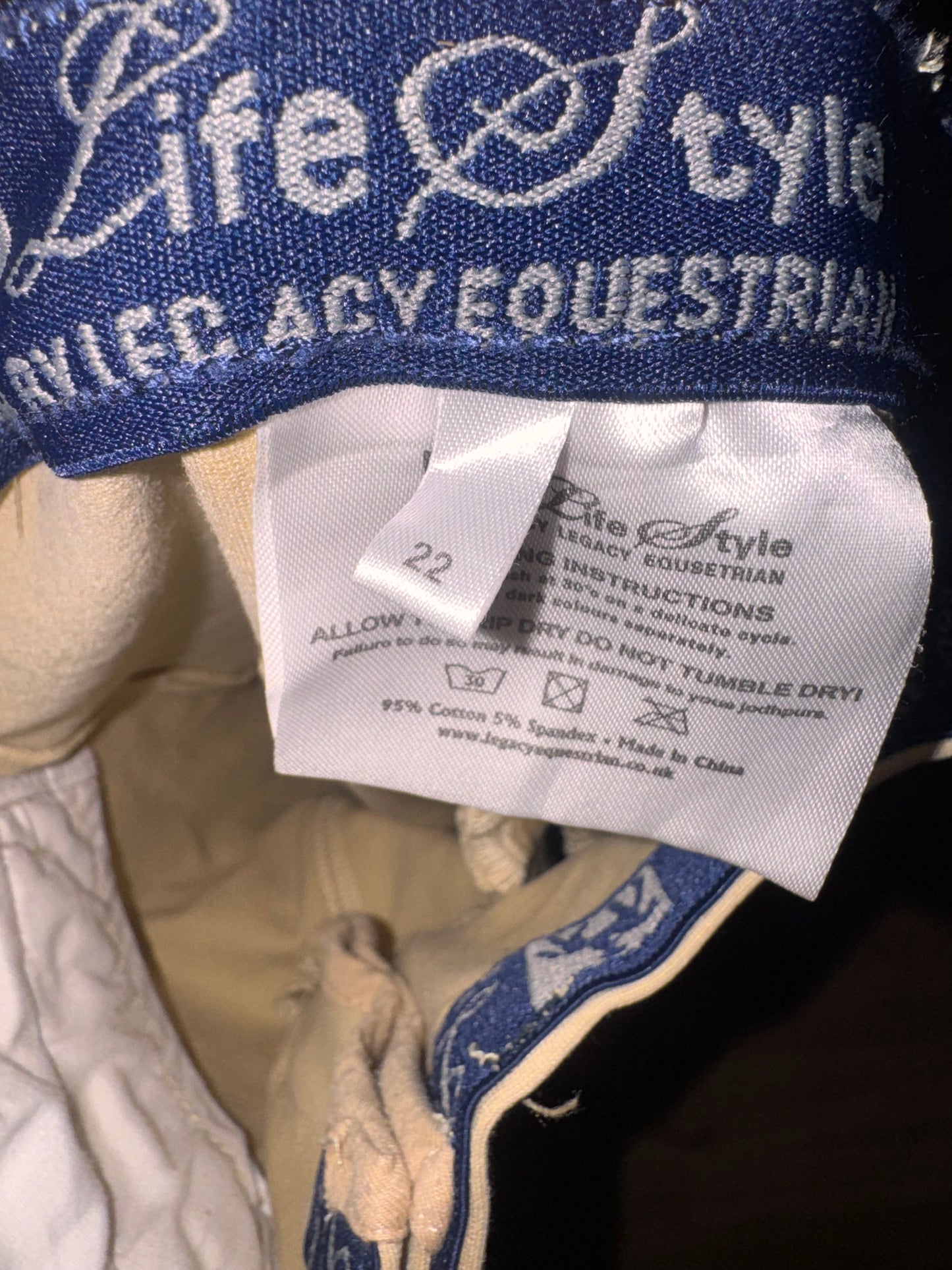 Legacy Childs 22” Beige Jodphurs | Second Hand Horse Riding Gear