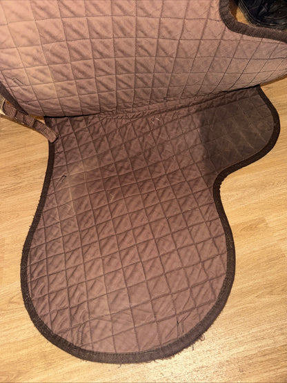 Nuumed Brown Quilted Numnah Like Saddle Pad | Size Large