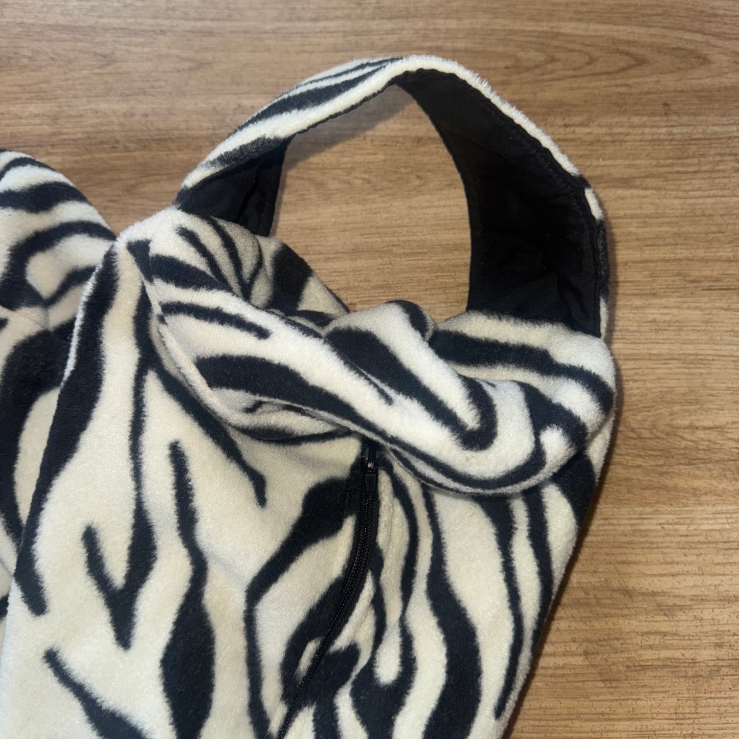 Large Zebra Fleece Bridle Bag