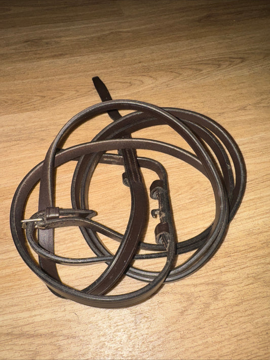 English Leather Havana Pony Size Show Reins #117