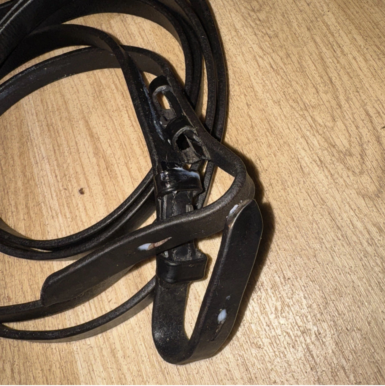 Full Black English Leather Plain Reins #43