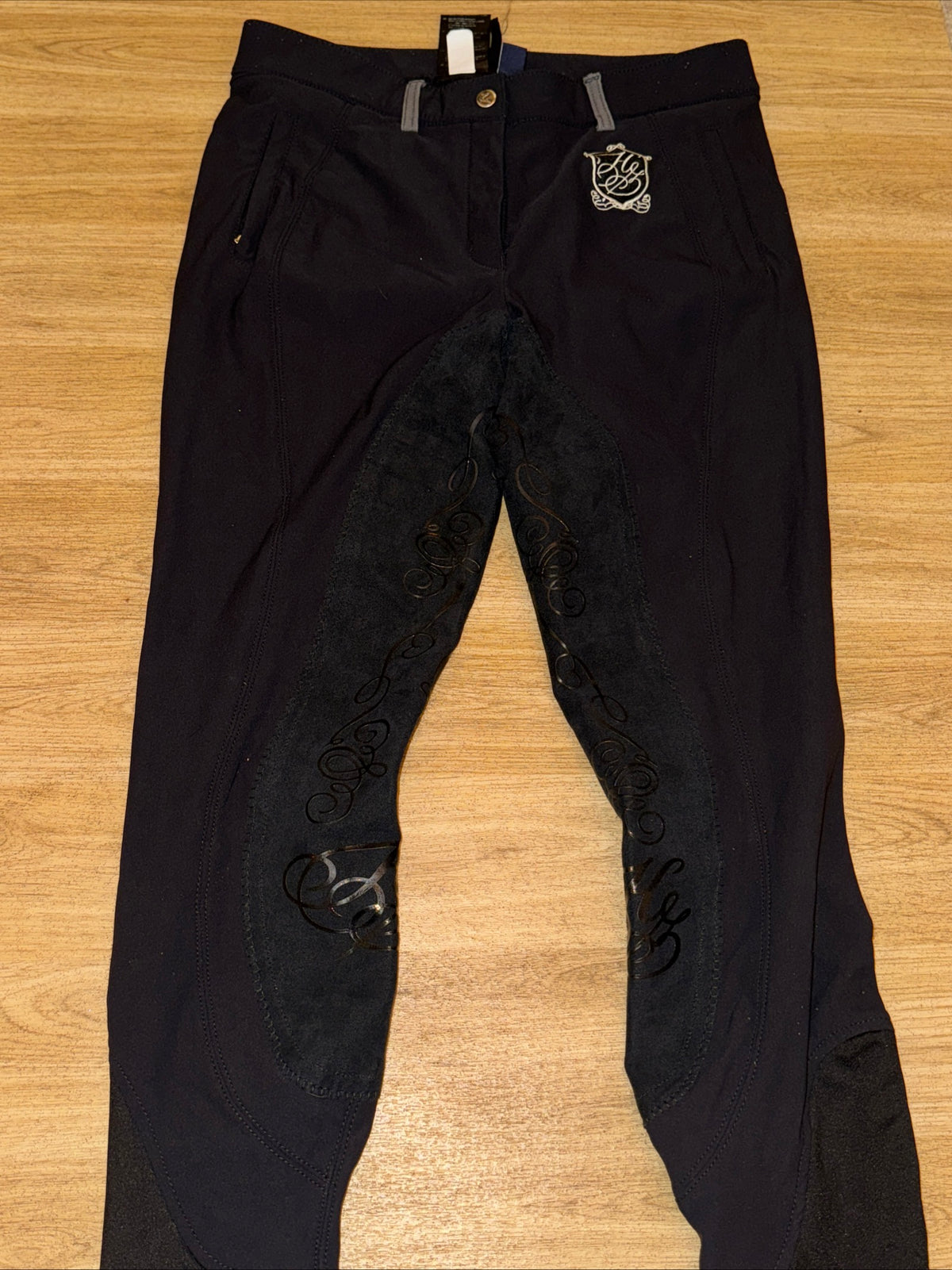 Horze Black Scroll Suede Seat 30” Breeches