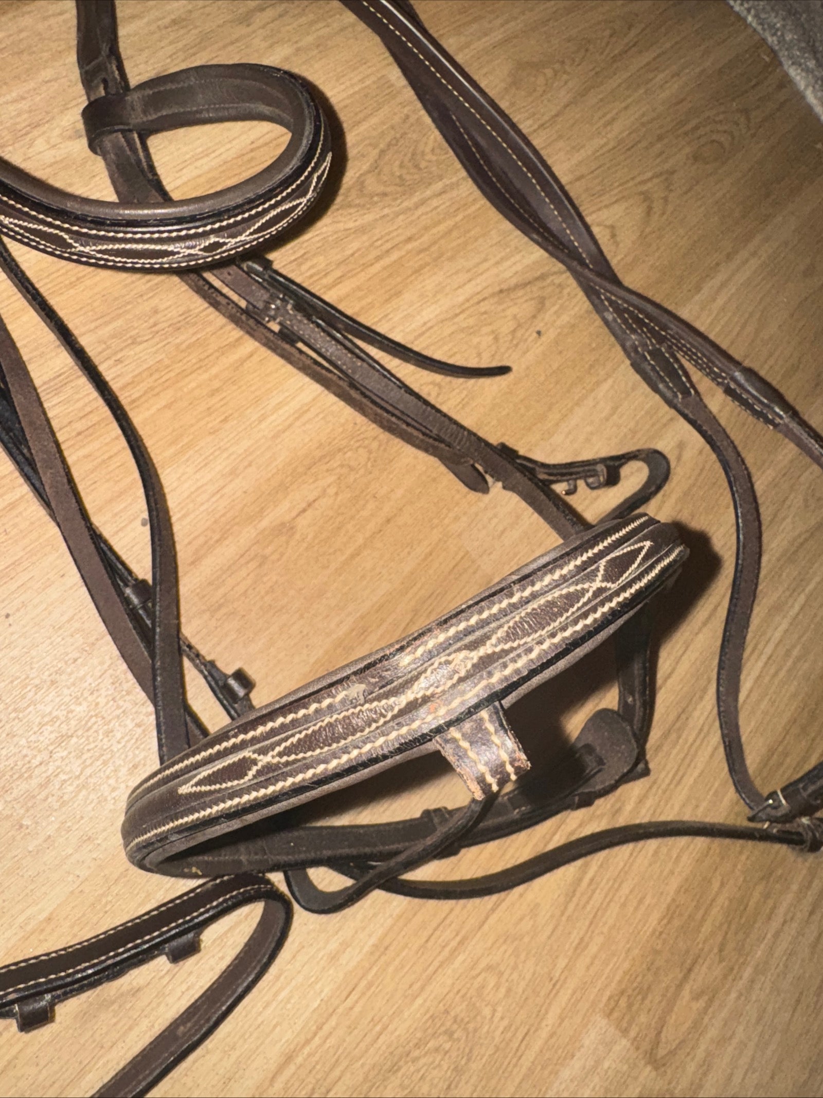Rhinegold Full Fancy Stitch Bridle & Rubber Reins