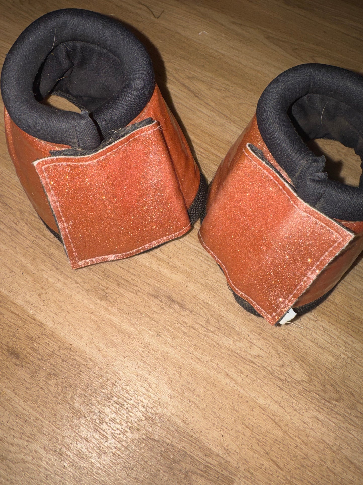 Rose Gold Neoprene Over Reach Boots Size Medium | Second Hand Horse Tack