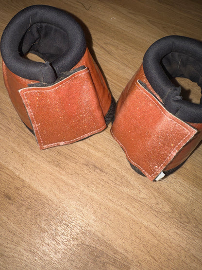 Rose Gold Neoprene Over Reach Boots Size Medium | Second Hand Horse Tack
