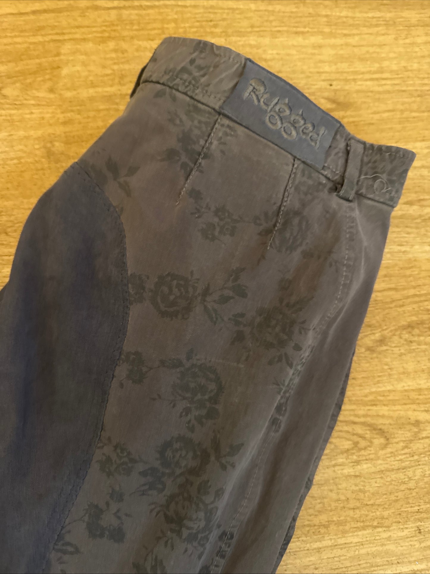 Rugged Floral Grey Full Suede Seat Ladies 34” Breeches #2