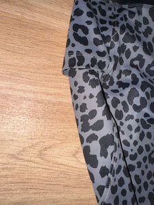 Leopard Print Grey Black Riding Tights - Ladies Medium