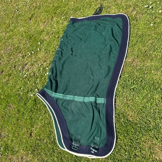 Green & Navy Fleece Show Rug 6’0 Second Hand Horse Cob Tack