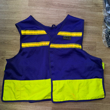 V Bandz Purple Yellow Reflective Hi Viz Vest Tabard - Large Ladies