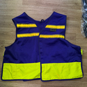 V Bandz Purple Yellow Reflective Hi Viz Vest Tabard - Large Ladies