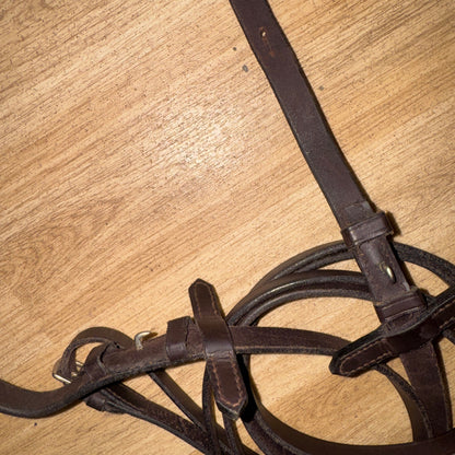 Brown Plain Leather Show Reins – Full Size – 54” #69