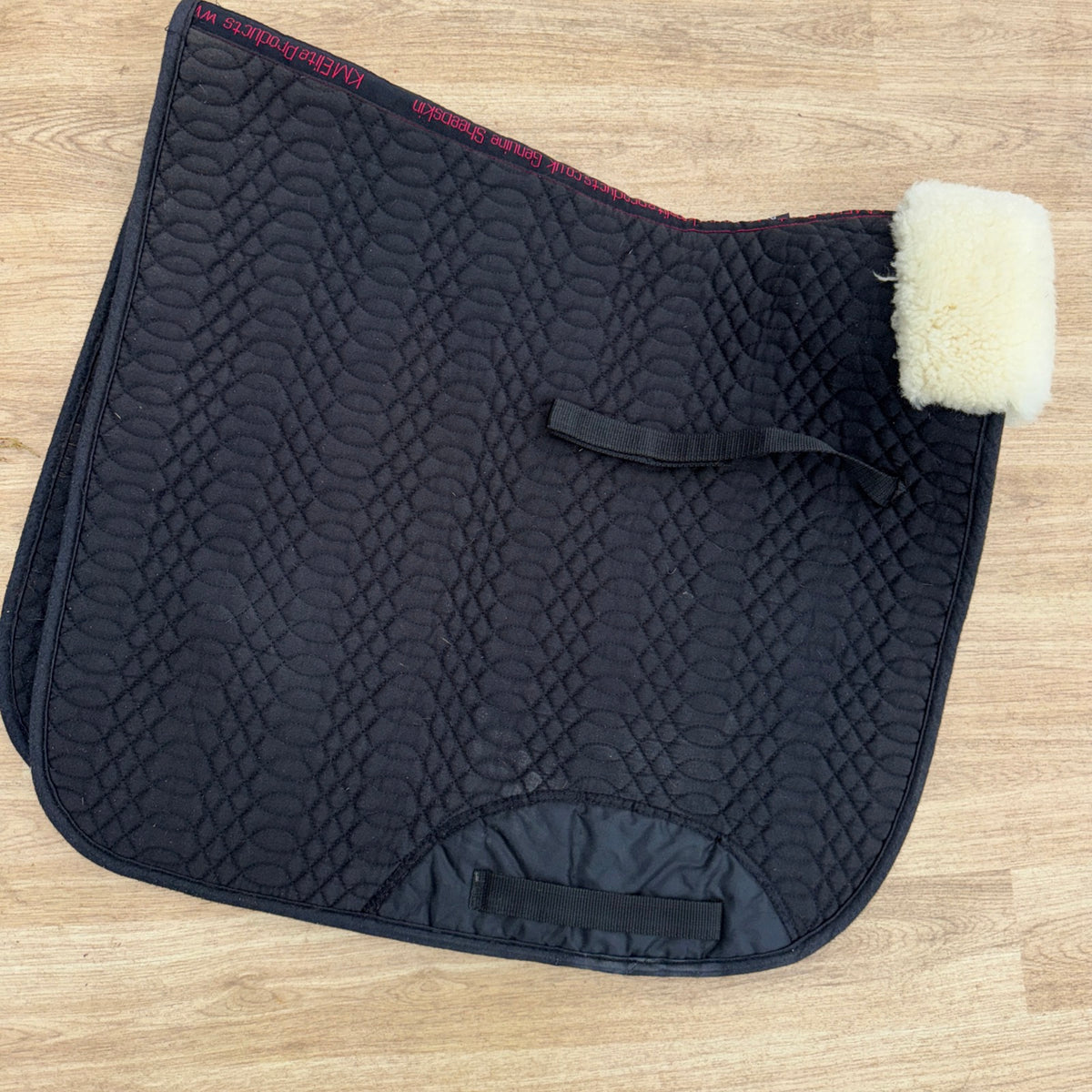 Km Elite Black Wool Trim Full Size Dressage Saddle Pad