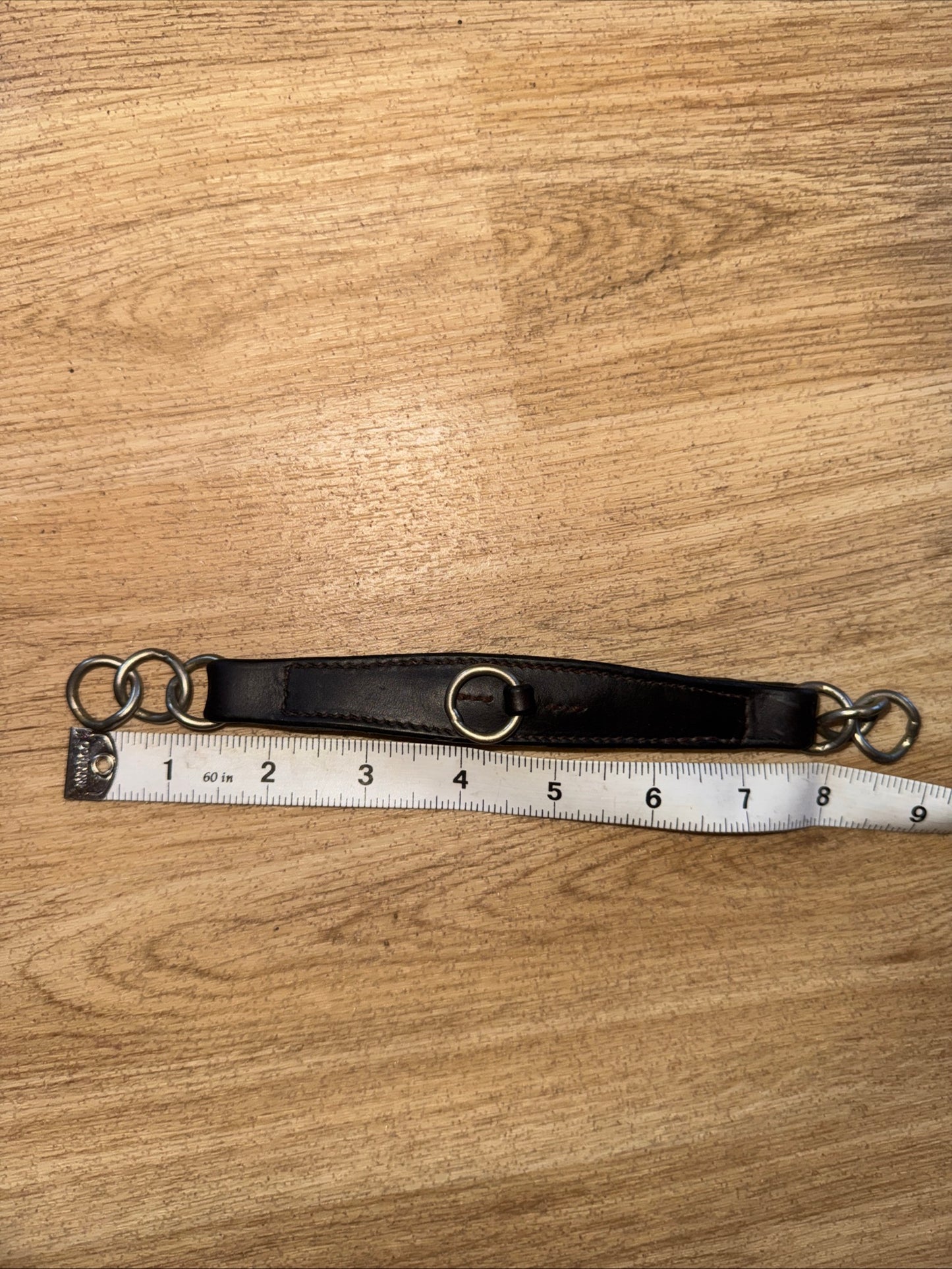 Brown English Leather Curb Chain | Double Bit Weymouth Pelham Kimblewick Show #1