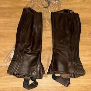 Shires Brown Leather Half Chaps - Ladies Medium