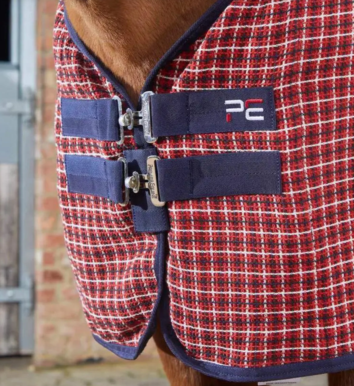Premier Equine 3D Waffle Cooler Rug - Red Check 5’0 5’3 5’6