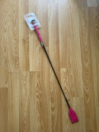 Dublin Pink Embossed Fancy Horse Riding Whip / Free Postage