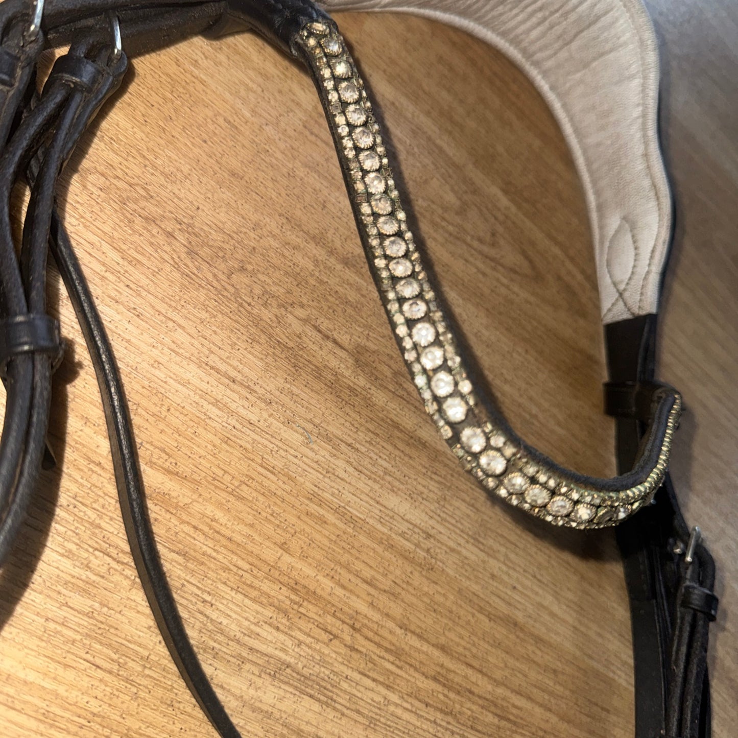 Black Patent Flash Bridle with Diamante Browband – Full #81